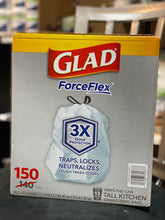 Load image into Gallery viewer, Glad® ForceFlex Tall Kitchen 13 Gallon Drawstring Trash Bags with OdorShield® (150 ct.)
