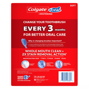 Colgate Total + Whitening Toothbrush, Choose Soft or Medium (8 pk.)
