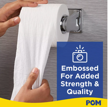 Load image into Gallery viewer, POM™ Embossed 2-Ply Toilet Paper, White, 45 Rolls, 473 Sheets/Roll
